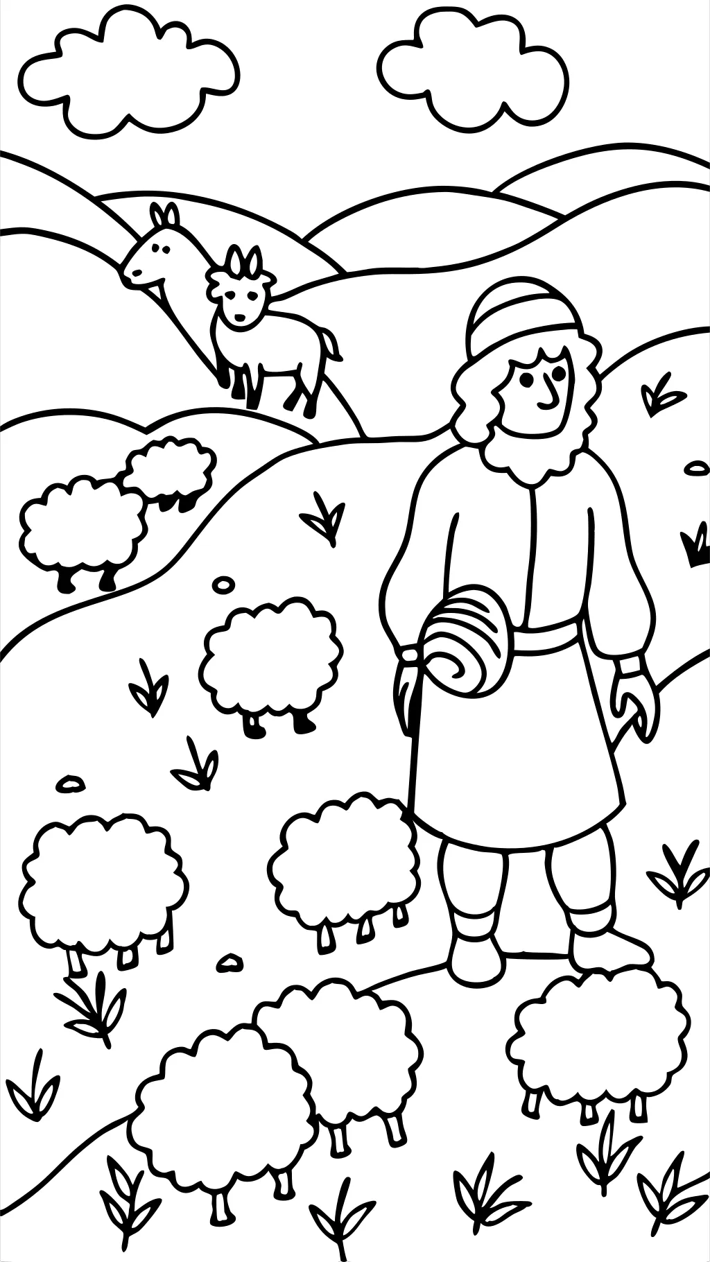 coloriage de parabole perdue des moutons